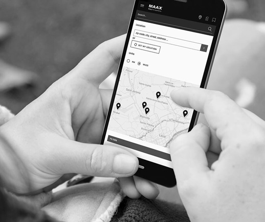 A person looking for a location in a mobile