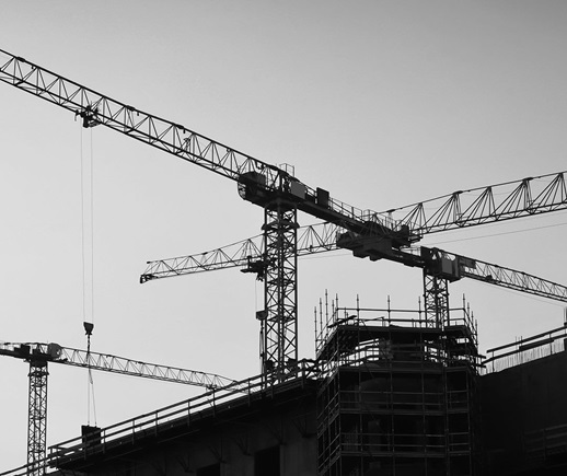 Cranes in a construction site