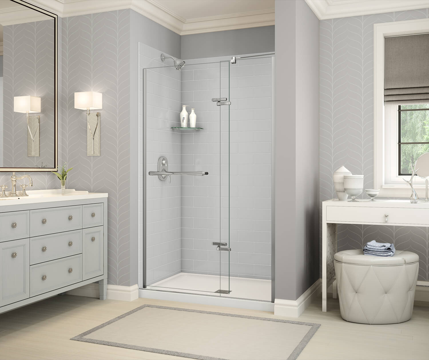 MAAX Utile Metro Soft Gray Alcove Shower