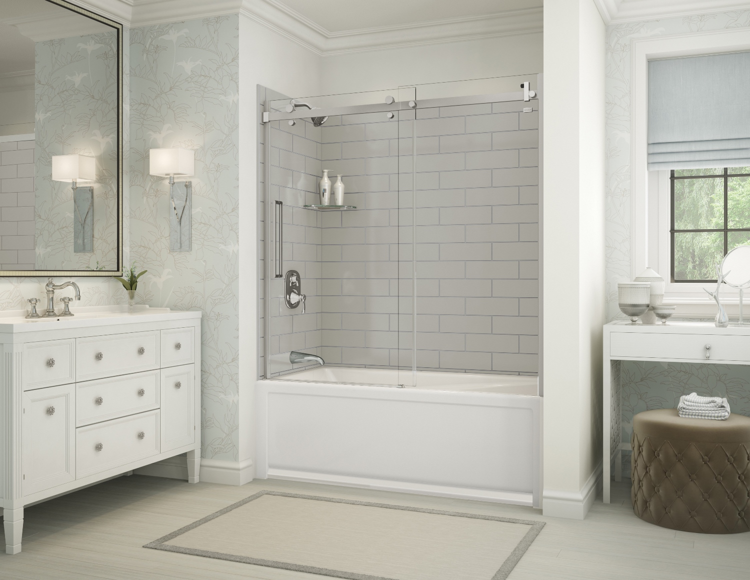 MAAX Utile Metro Soft Gray Tub Shower