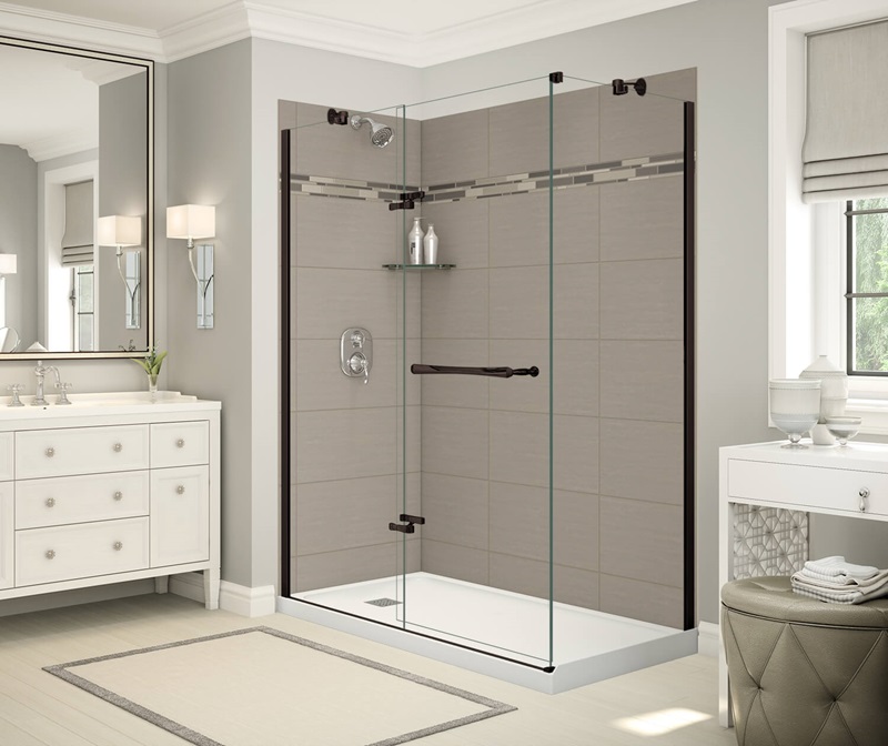 MAAX Utile Origin Greige Corner Shower